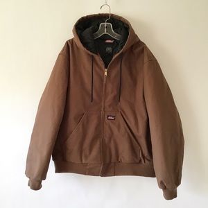 Dickies Mens Work Jacket XL Zip Insulated Hooded Canvas